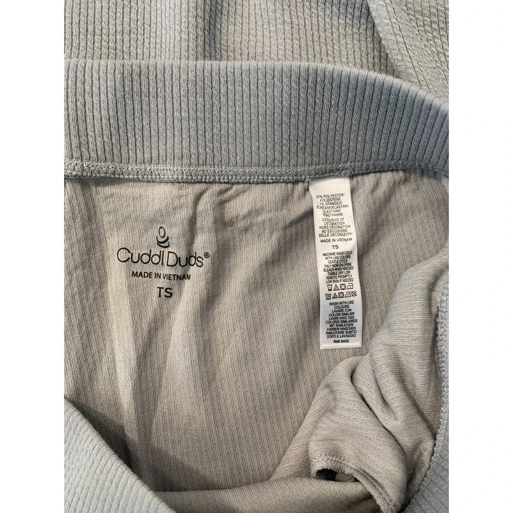 (H-237) Cuddl Duds Lounge Set Women TS Gray 2PC Top & Pants Soft Stretch QVC New